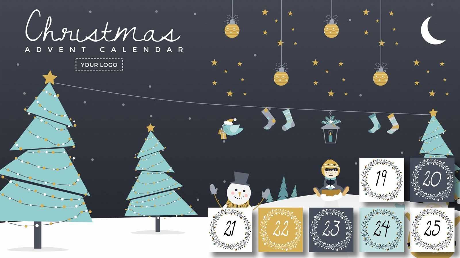 christmas tree advent calendar template