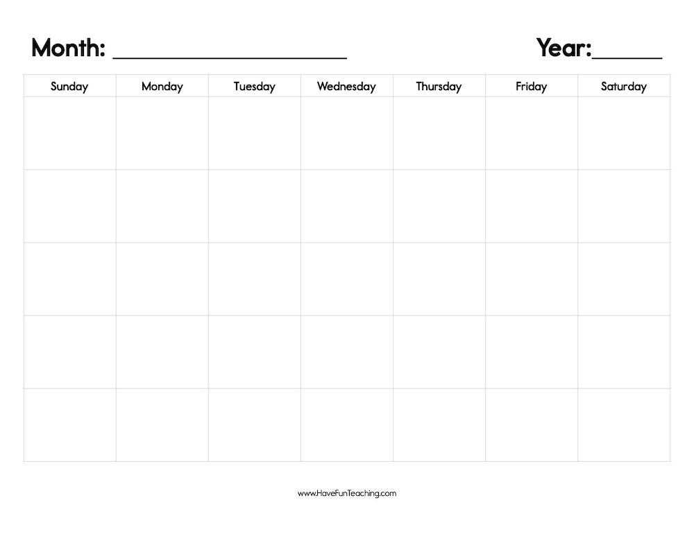 landscape calendar template