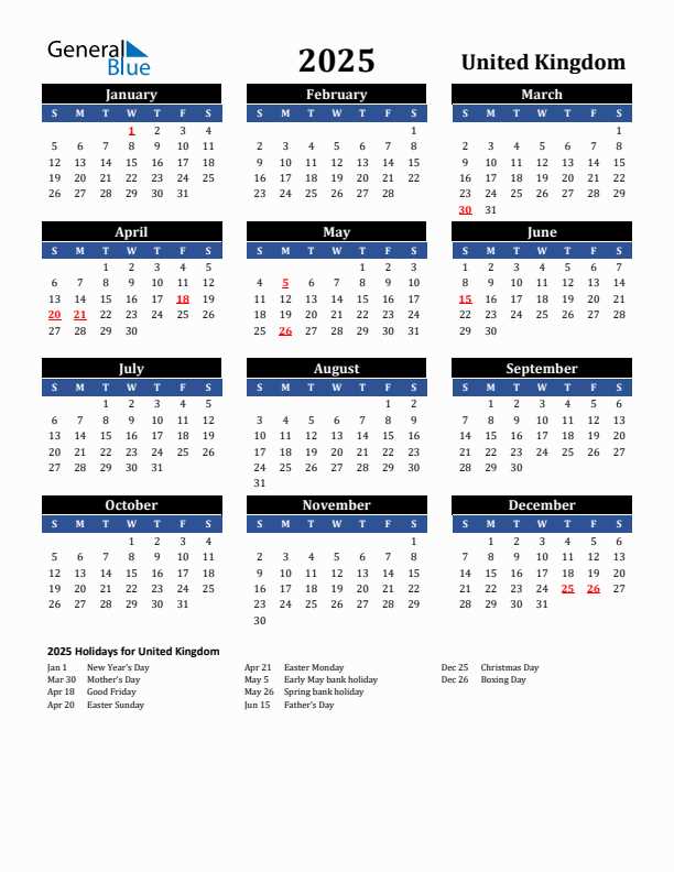 leave calendar template 2025