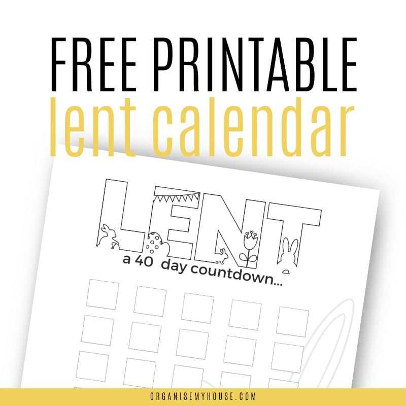 lenten calendar template