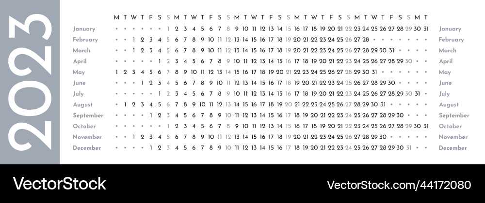 linear calendar template