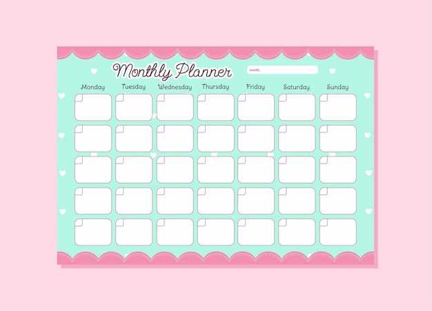 customizable monthly calendar template