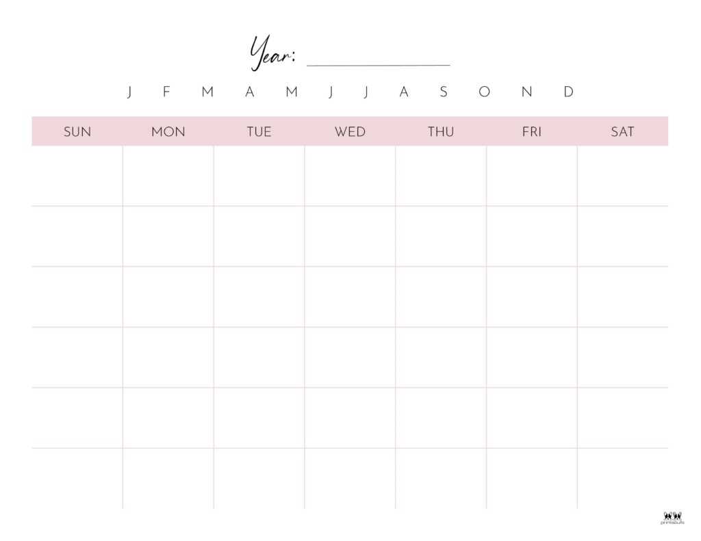 empty monthly calendar template