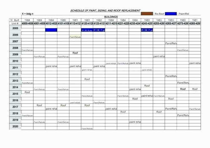 maintenance calendar template