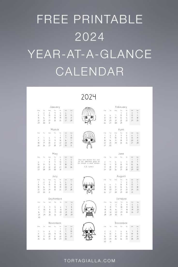 month at a glance blank calendar template