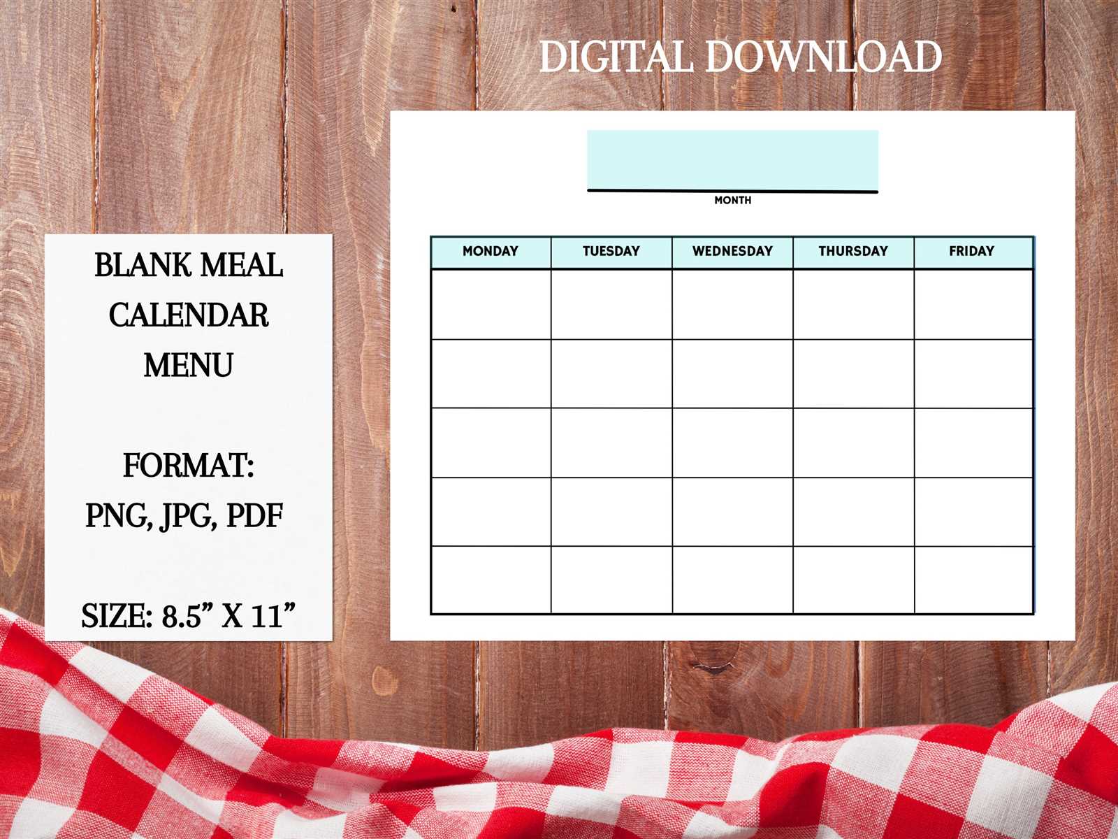 lunch calendar template