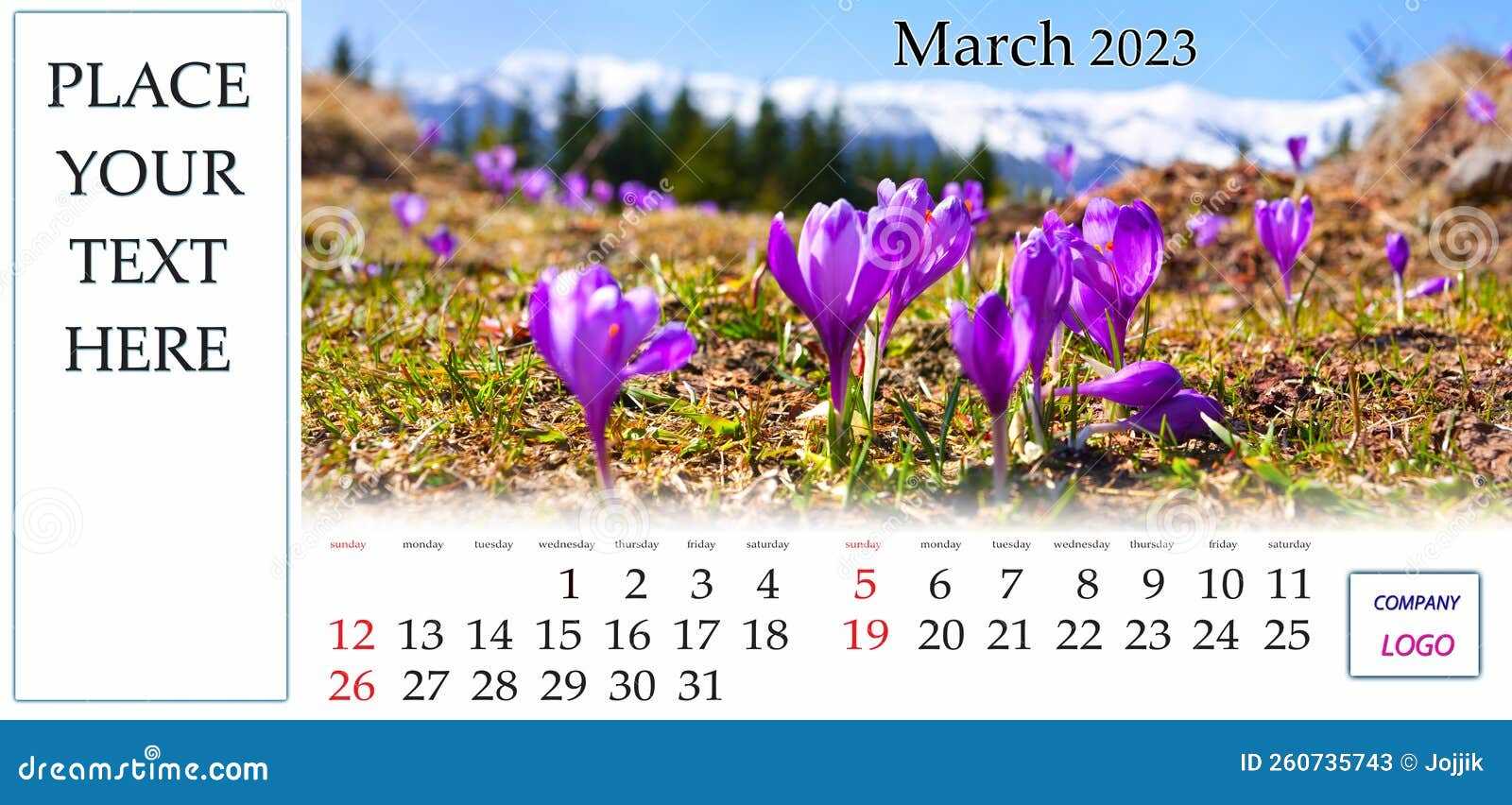 march 23 calendar template