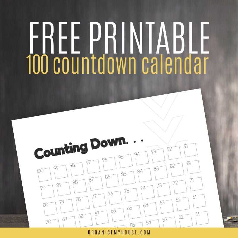 calendar countdown template