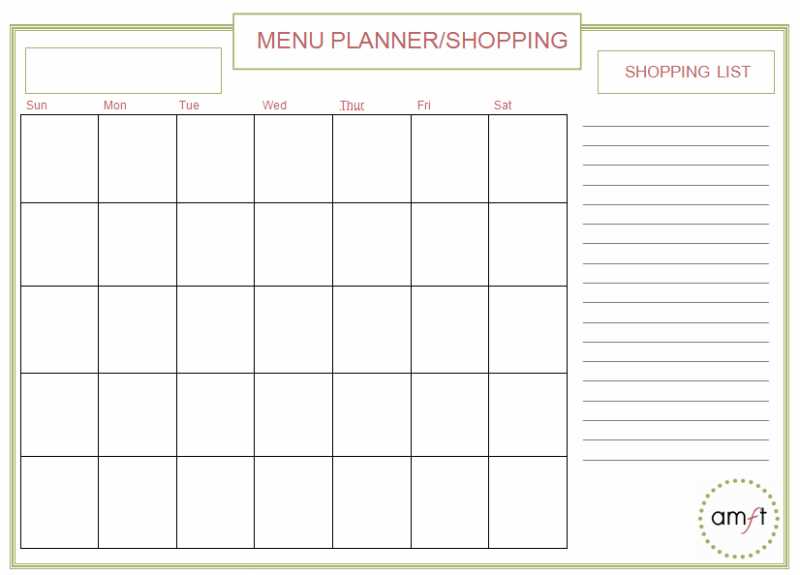 free printable monthly calendar template