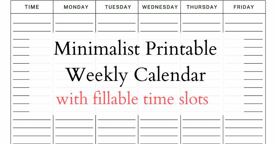 daily calendar with time slots template