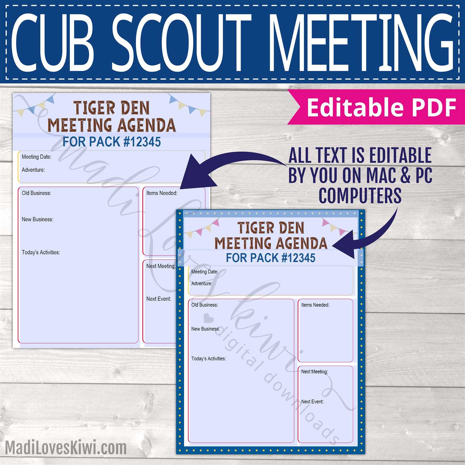 cub scout planning calendar template