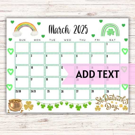 march 2025 blank calendar template