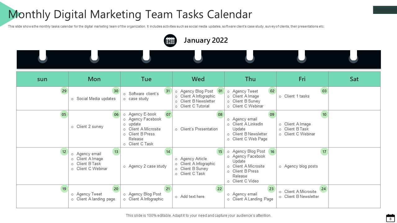 marketing calendar template