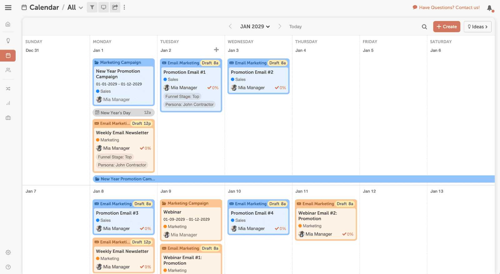 marketing schedule calendar template