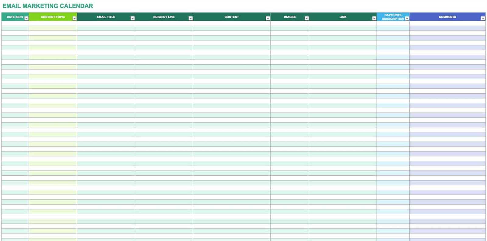 marketing schedule calendar template