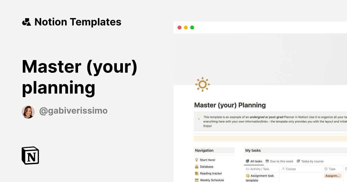 master calendar notion template