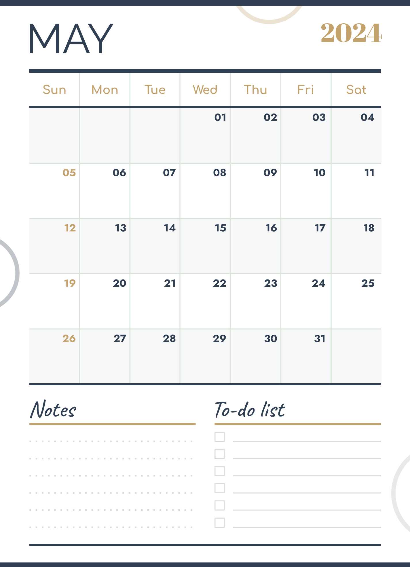 may calendar template