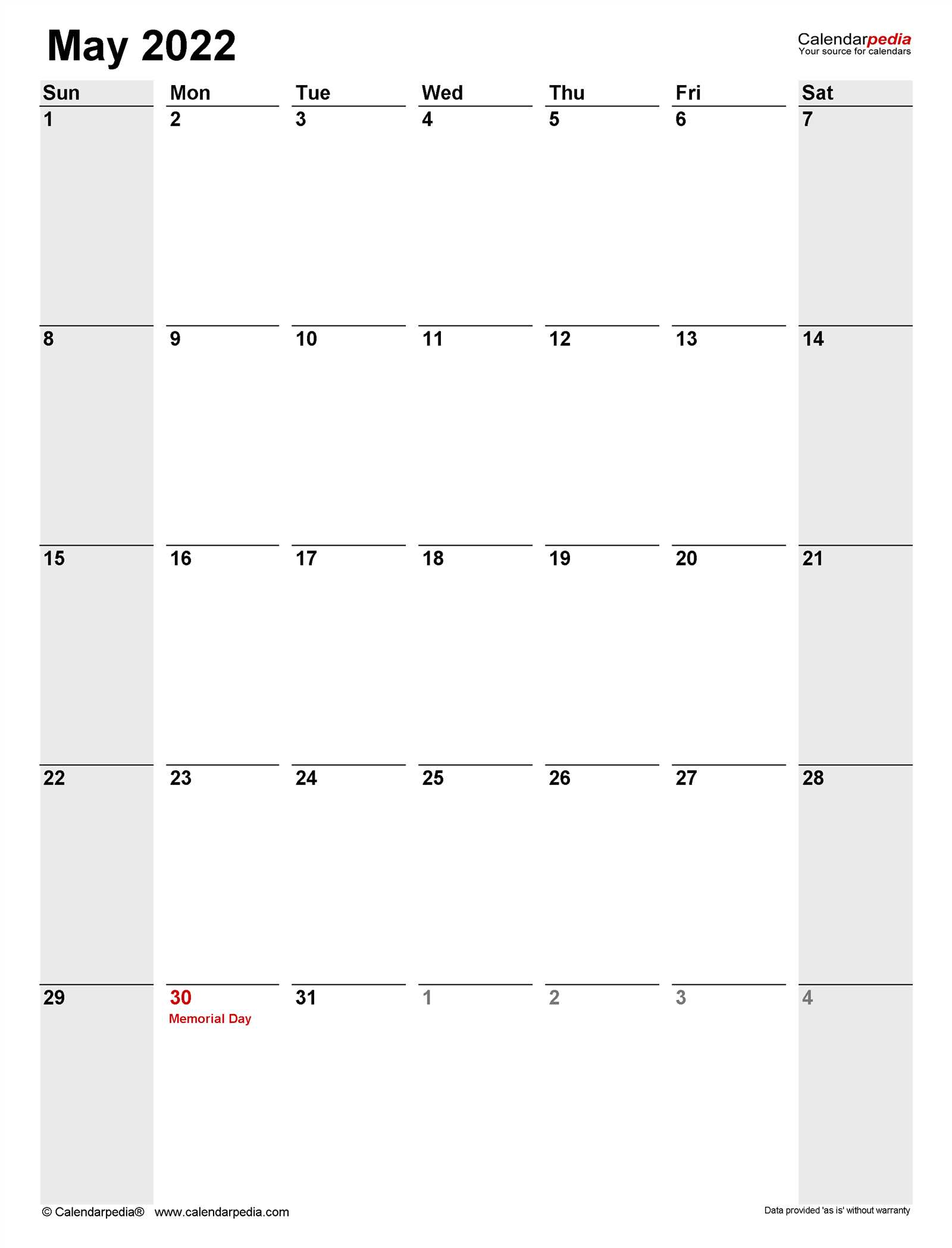 may calendar template