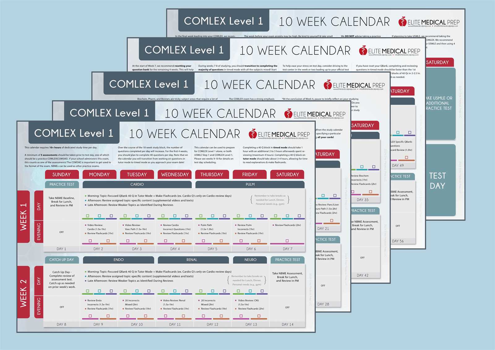 mcat calendar template