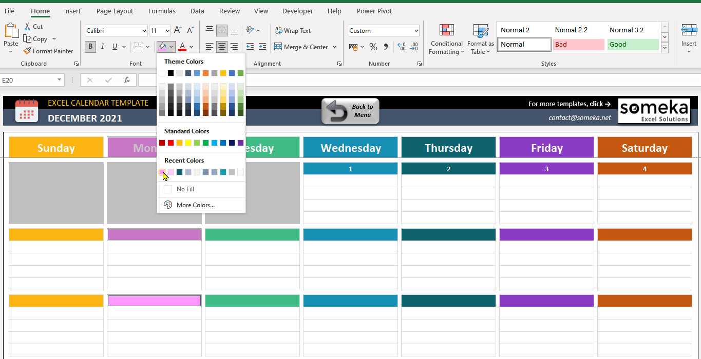 office 2010 calendar template