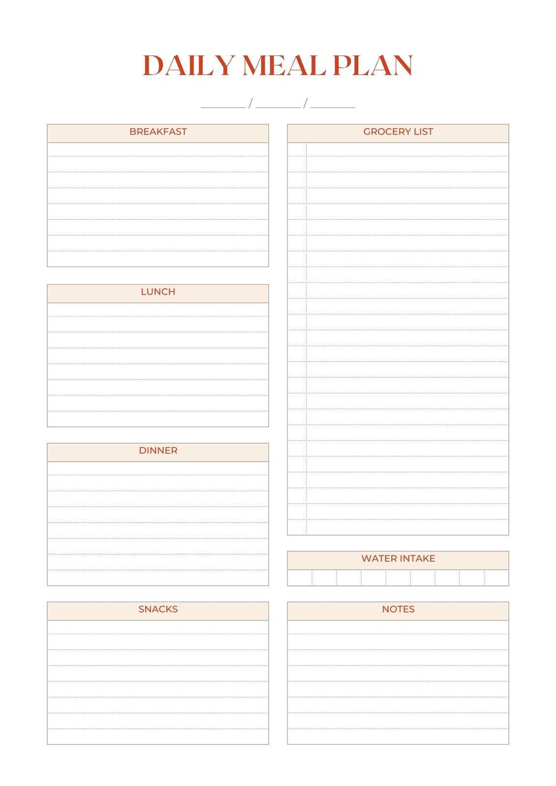 meal calendar template