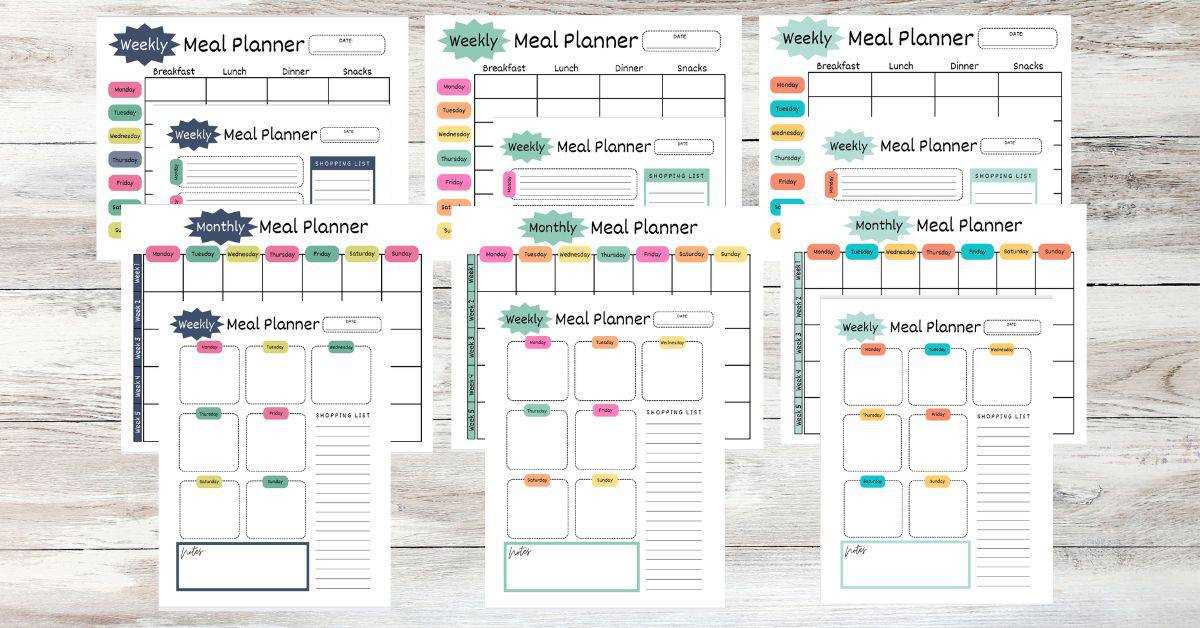 meal planning calendar template