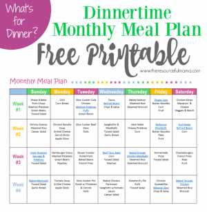 meal planning calendar template monthly