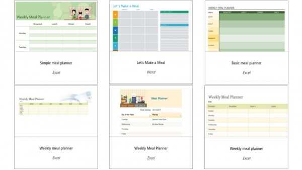 meal planning calendar template