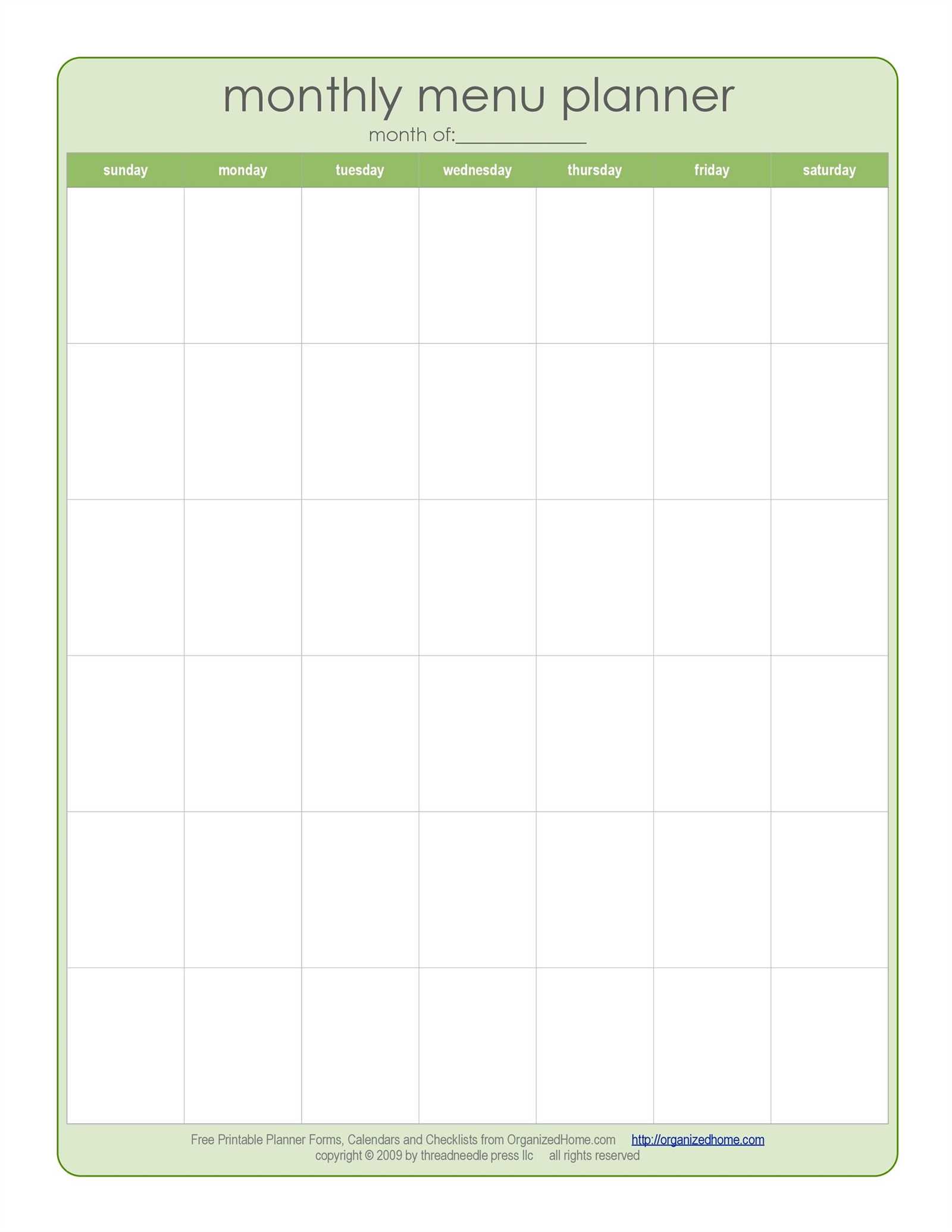 meal prep calendar template free