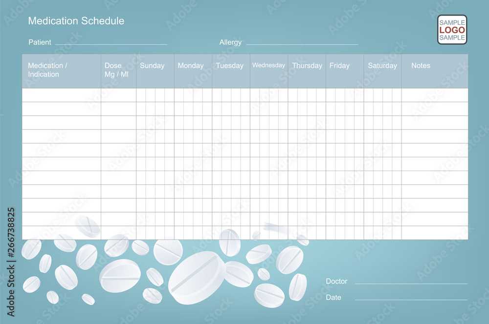 medication calendar template