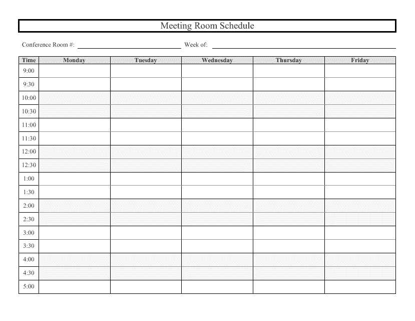 meeting schedule calendar template