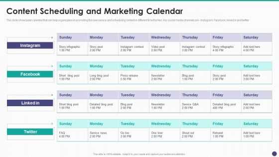 instagram marketing calendar template