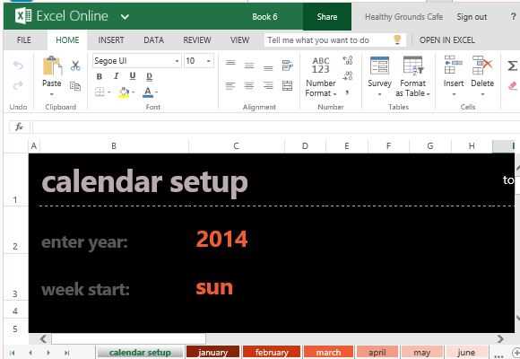 microsoft online templates calendar