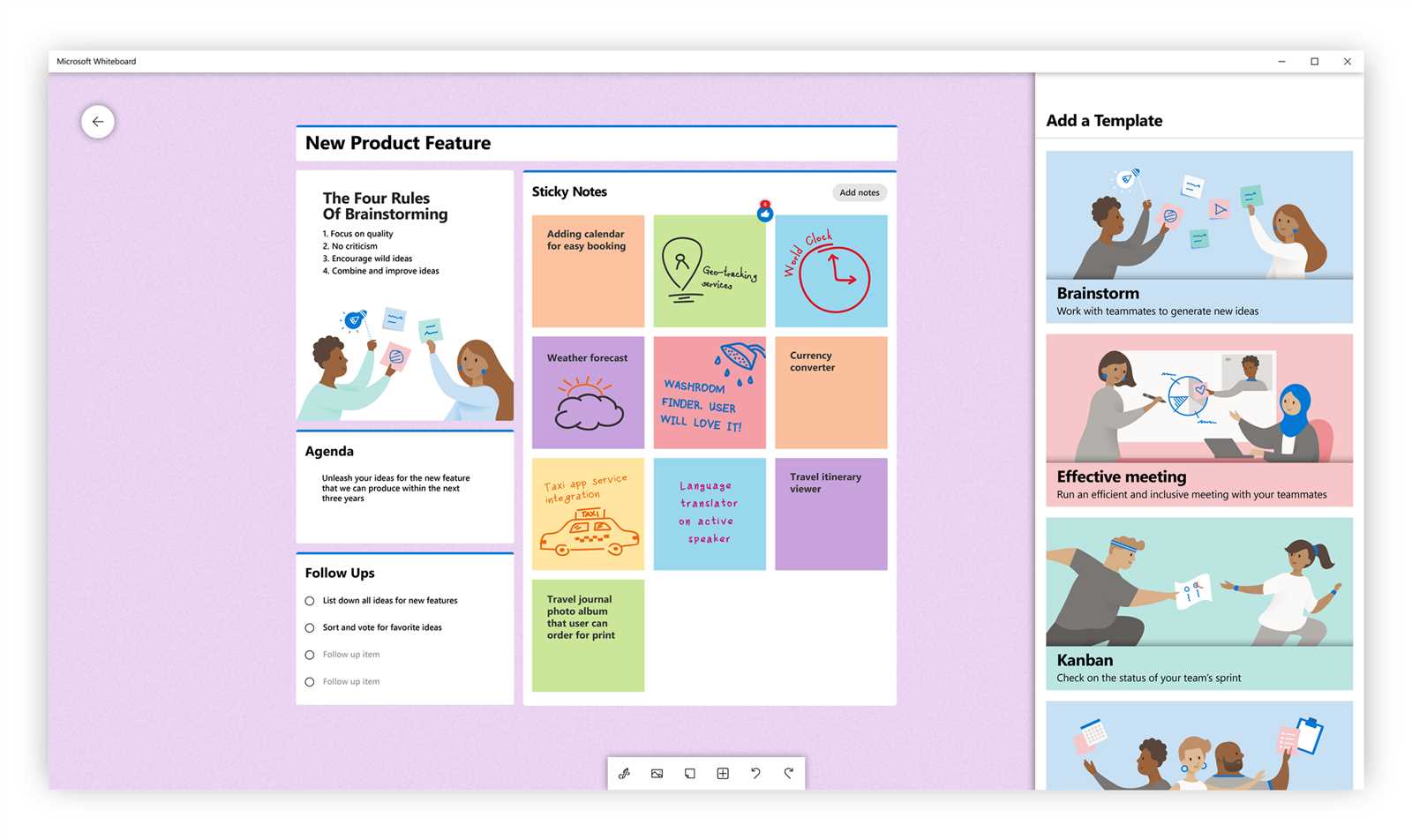 microsoft whiteboard calendar template