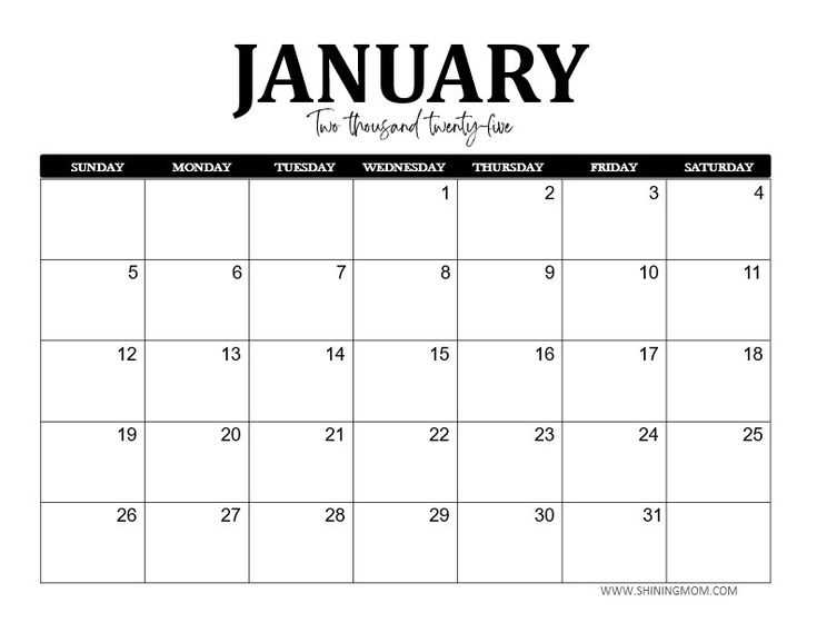 free downloadable 2025 calendar template