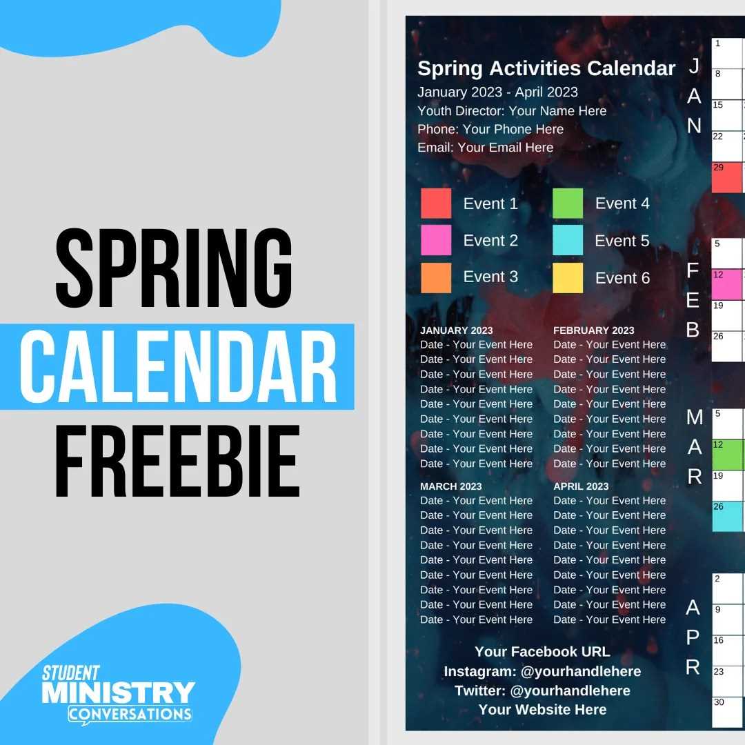 ministry calendar template