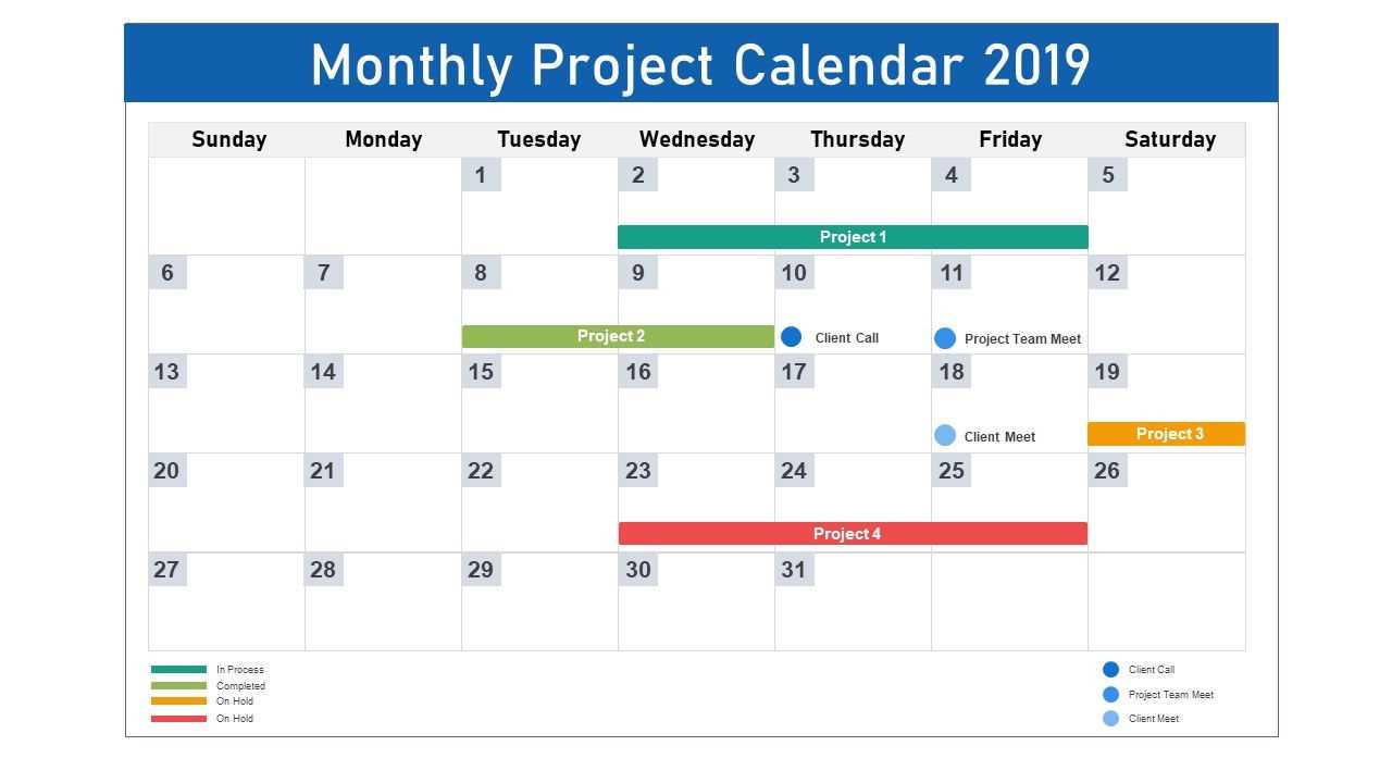 monthly project calendar template