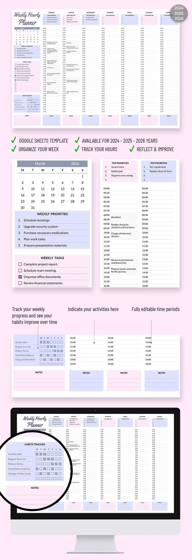 hourly appointment calendar template