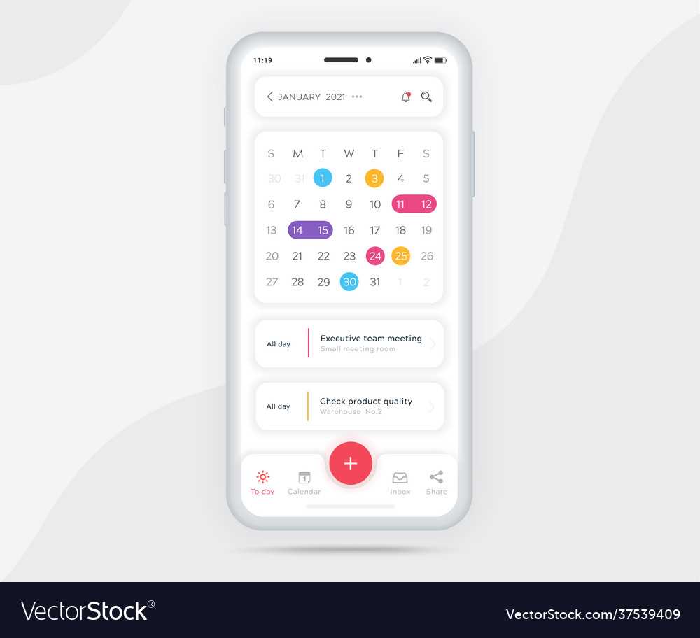 mobile calendar template