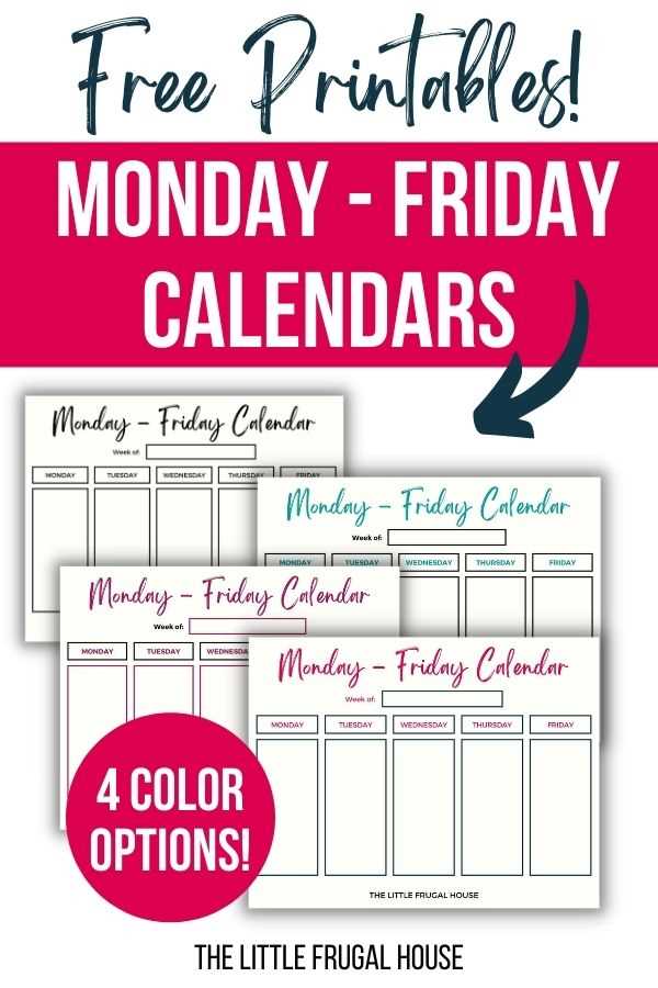 monday calendar template