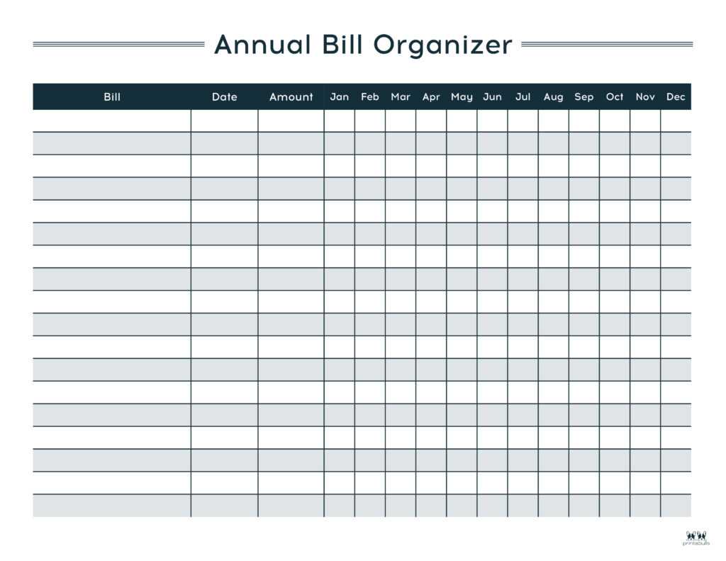 monthly bill payment calendar template