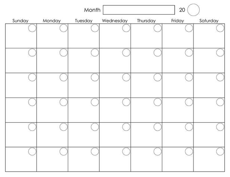 monthly calendar of activities template