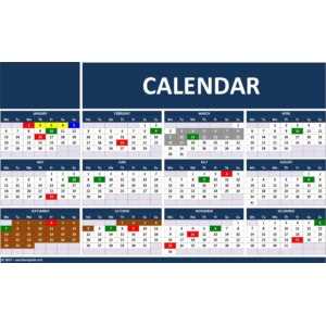 monthly calendar of events template