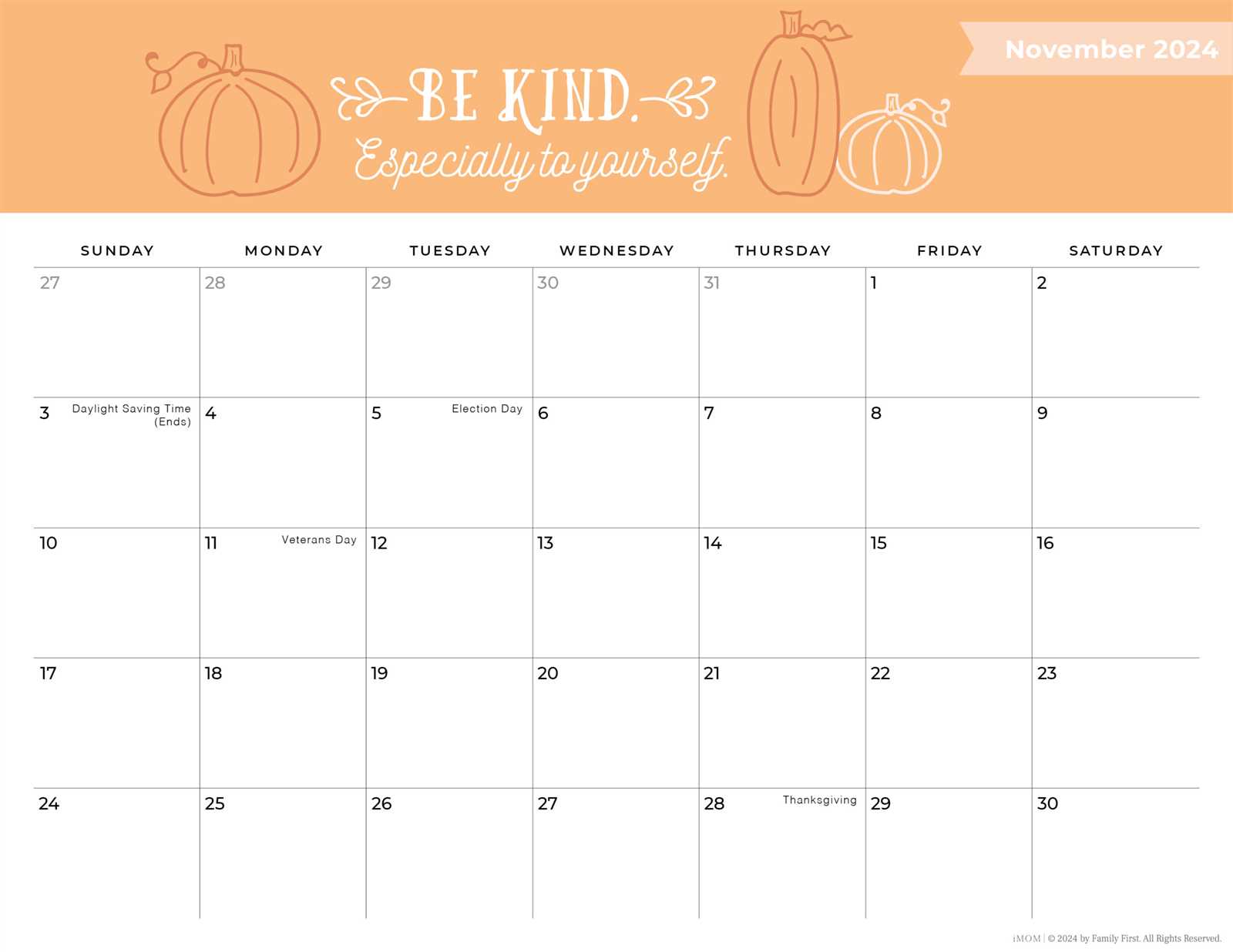 monthly calendar template cute