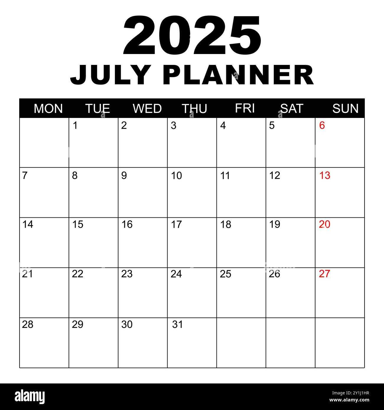 monthly calendar template july 2025 calendar