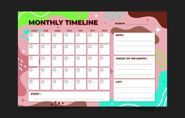 monthly calendar timeline template