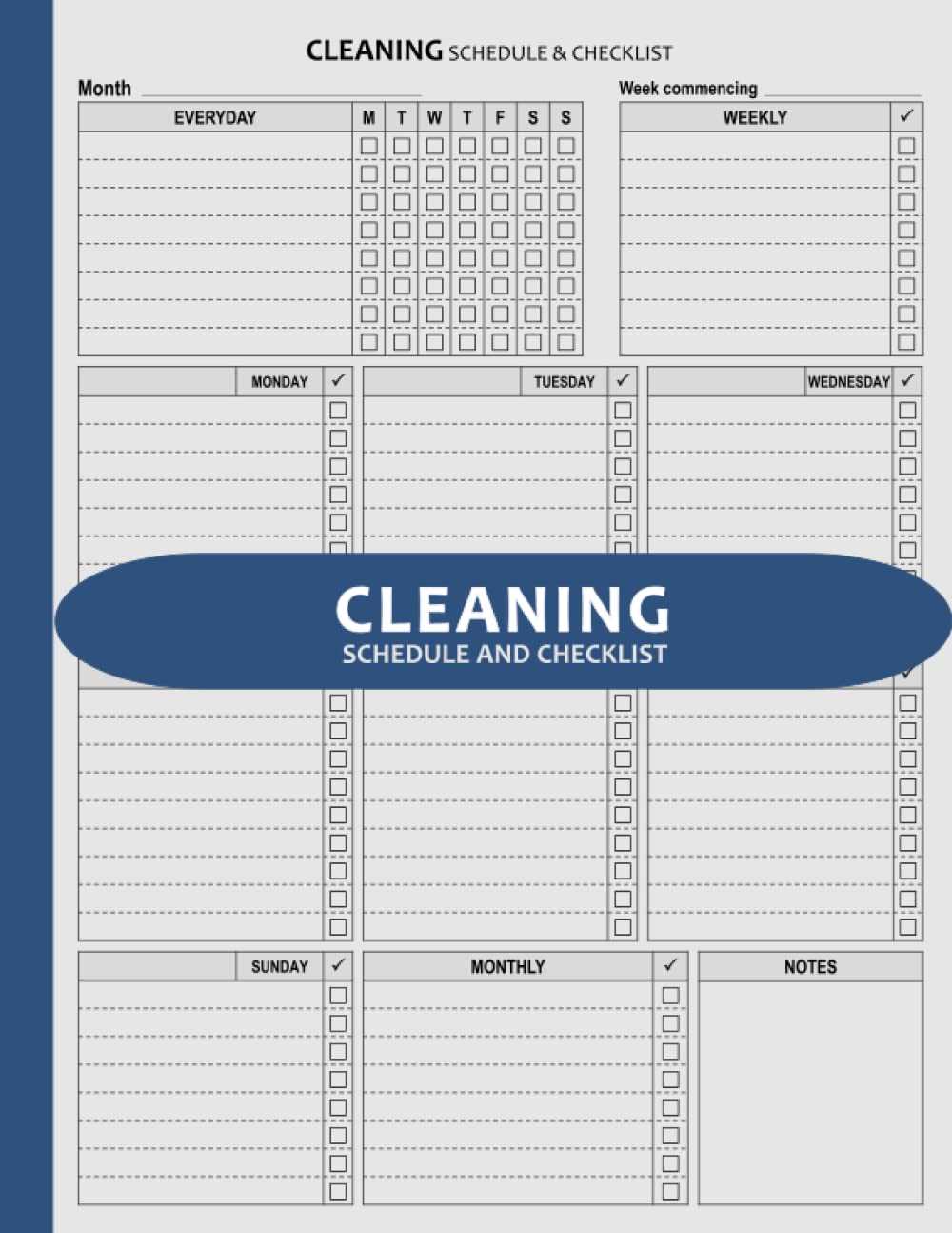 monthly cleaning calendar template