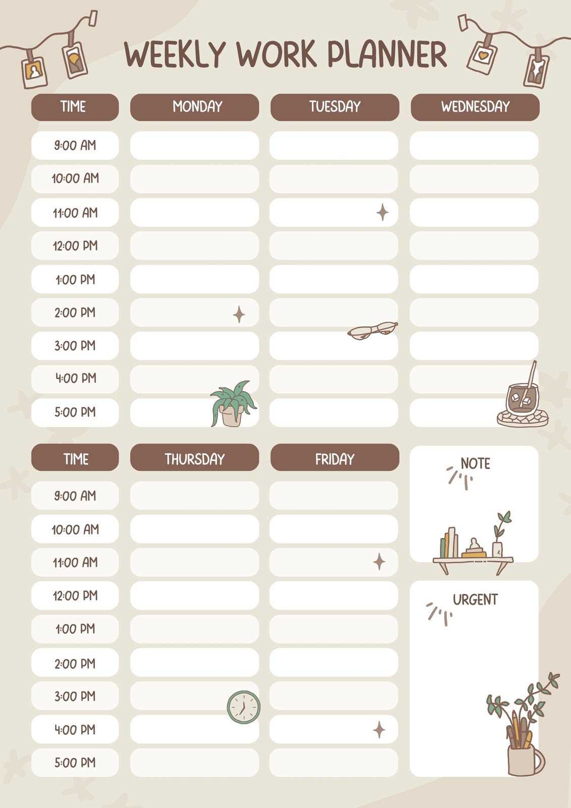 monthly employee calendar template