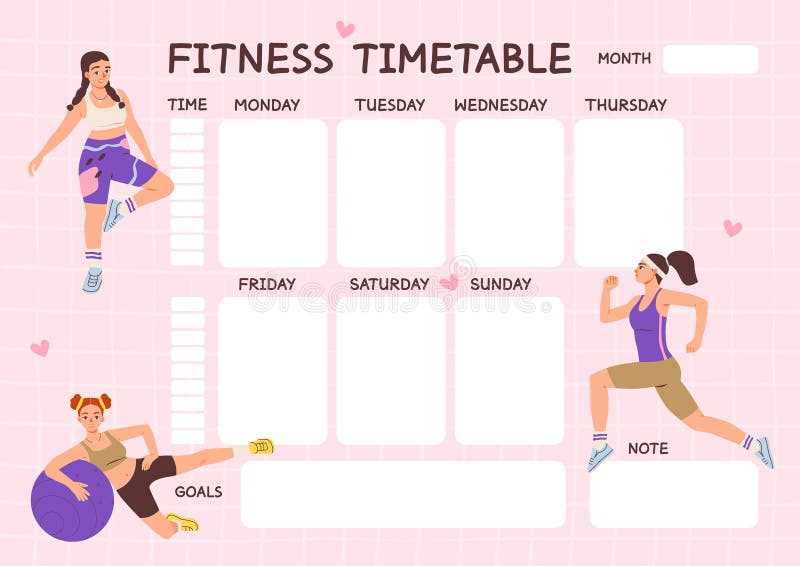 monthly fitness calendar template