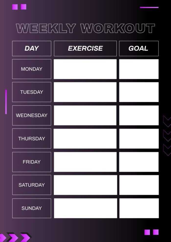 monthly fitness calendar template